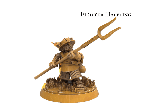 Male Halfling Miniature with spear - 8 Poses - 32mm scale Tabletop gaming DnD Miniature Dungeons and Dragons, dnd male halfling warrior - Plague Miniatures shop for DnD Miniatures