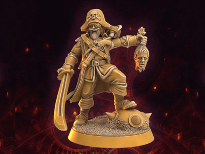 Male Human DnD Pirate miniature - 32mm scale Tabletop gaming DnD Miniature Dungeons and Dragons, wargaming dnd pirate figurine - Plague Miniatures