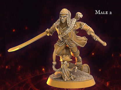 Male Human DnD Pirate miniature - 32mm scale Tabletop gaming DnD Miniature Dungeons and Dragons, wargaming dnd pirate figurine - Plague Miniatures