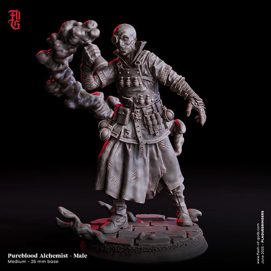 Male Pureblood Alchemist | Undead Plague Doctor Artificer Miniature | 32mm Scale or 75mm Scale - Plague Miniatures