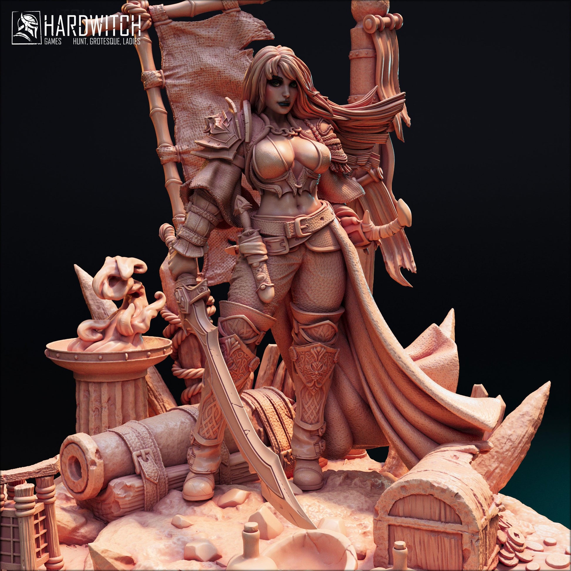 Markin Armtord, The Betrayed Queen NSFW Nude Option | Vengeful Noble Warrior Miniature | 32mm Scale or 75mm Scale - Plague Miniatures