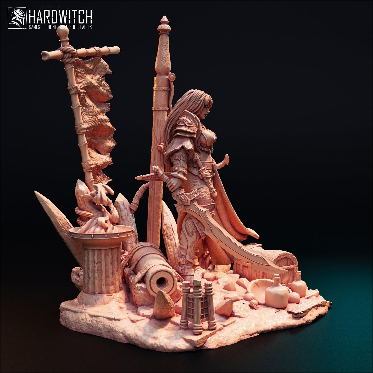 Markin Armtord, The Betrayed Queen NSFW Nude Option | Vengeful Noble Warrior Miniature | 32mm Scale or 75mm Scale - Plague Miniatures