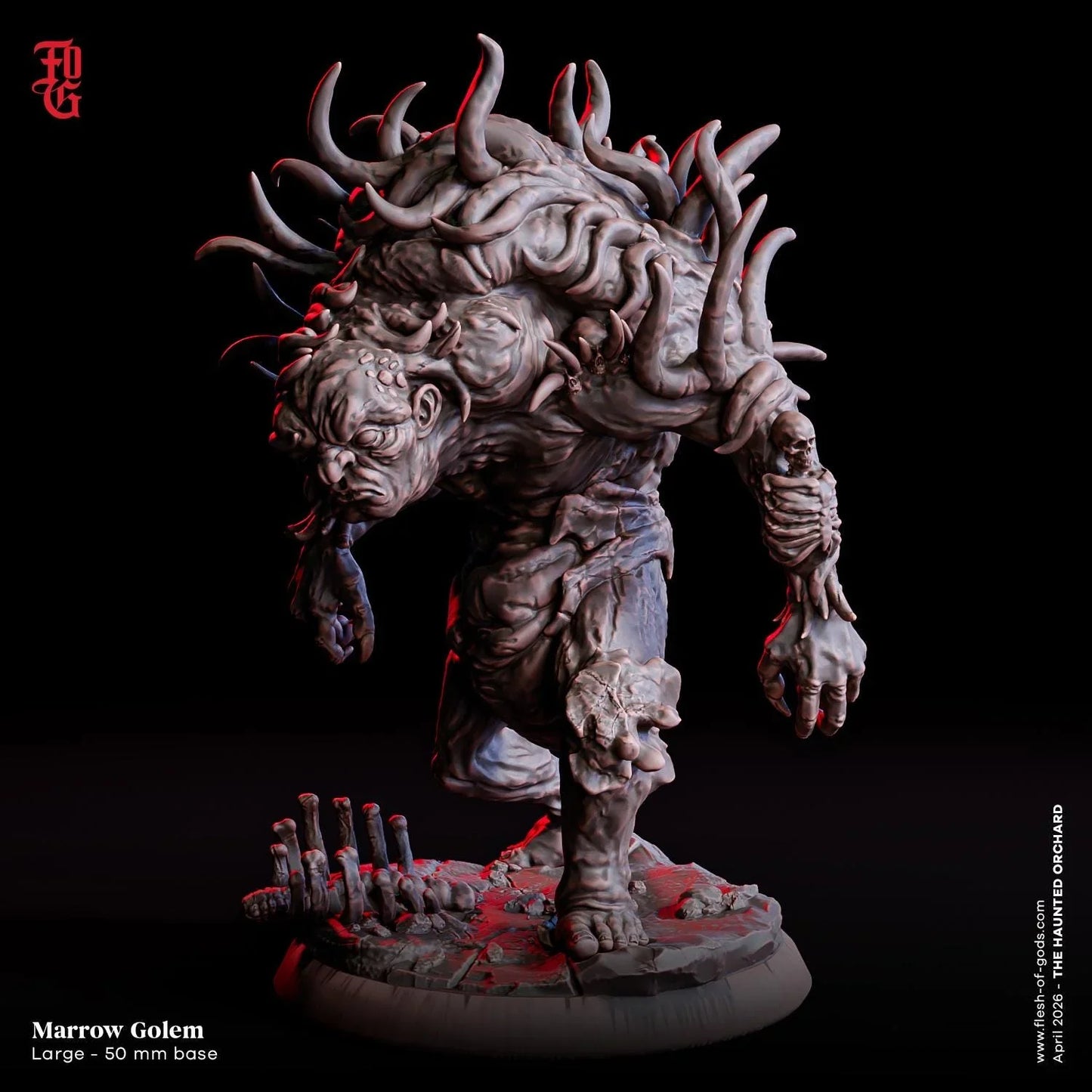 Marrow Golem Miniature | Large Construct Monstrosity Living Terrain Figurine | 50mm Base - Plague Miniatures