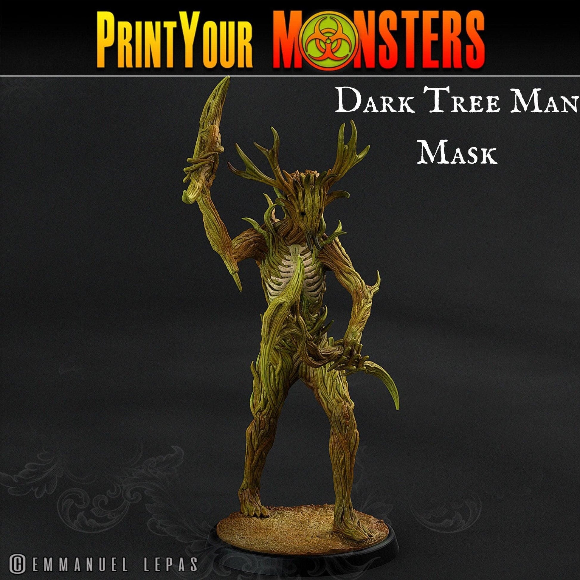 Masked Dark Tree Man Figurine | Shadowed Veil Miniature - Plague Miniatures