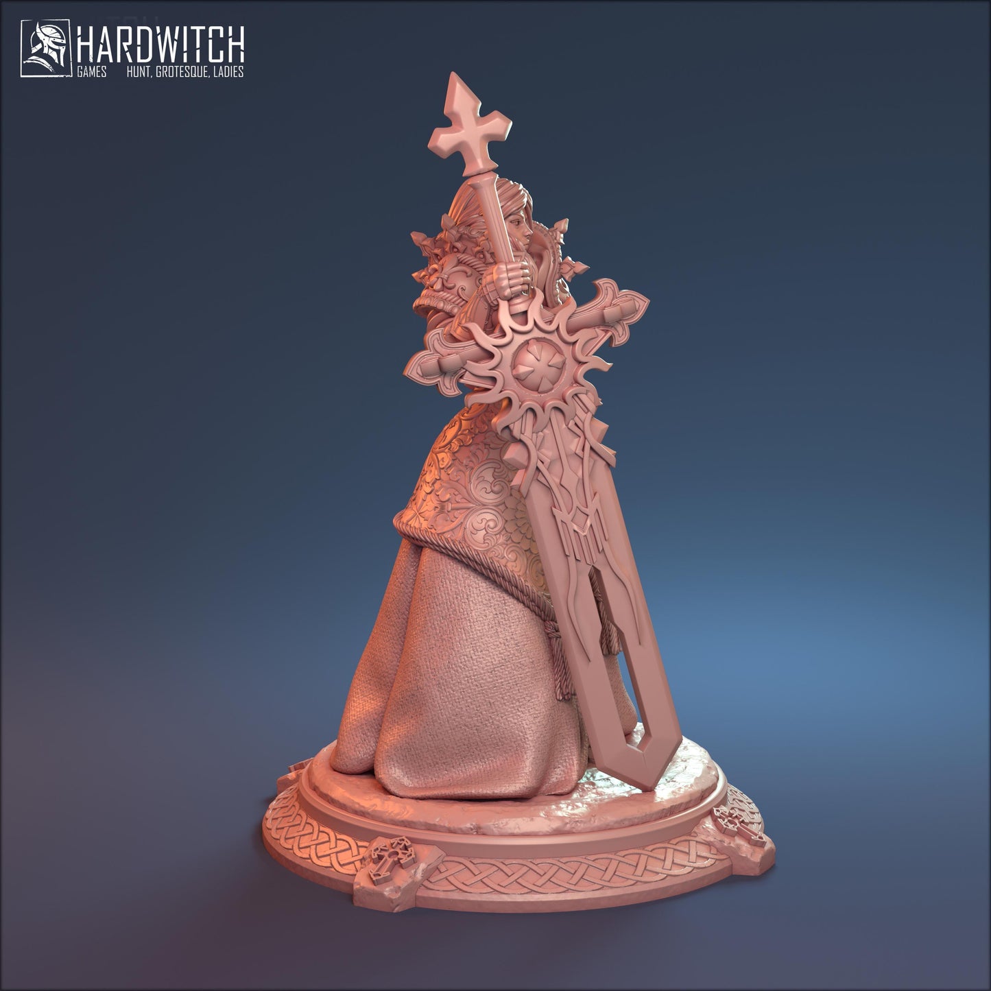 Matilda, Battle Nun Miniature | Divine Warrior Miniature | 32mm or 75mm - Plague Miniatures