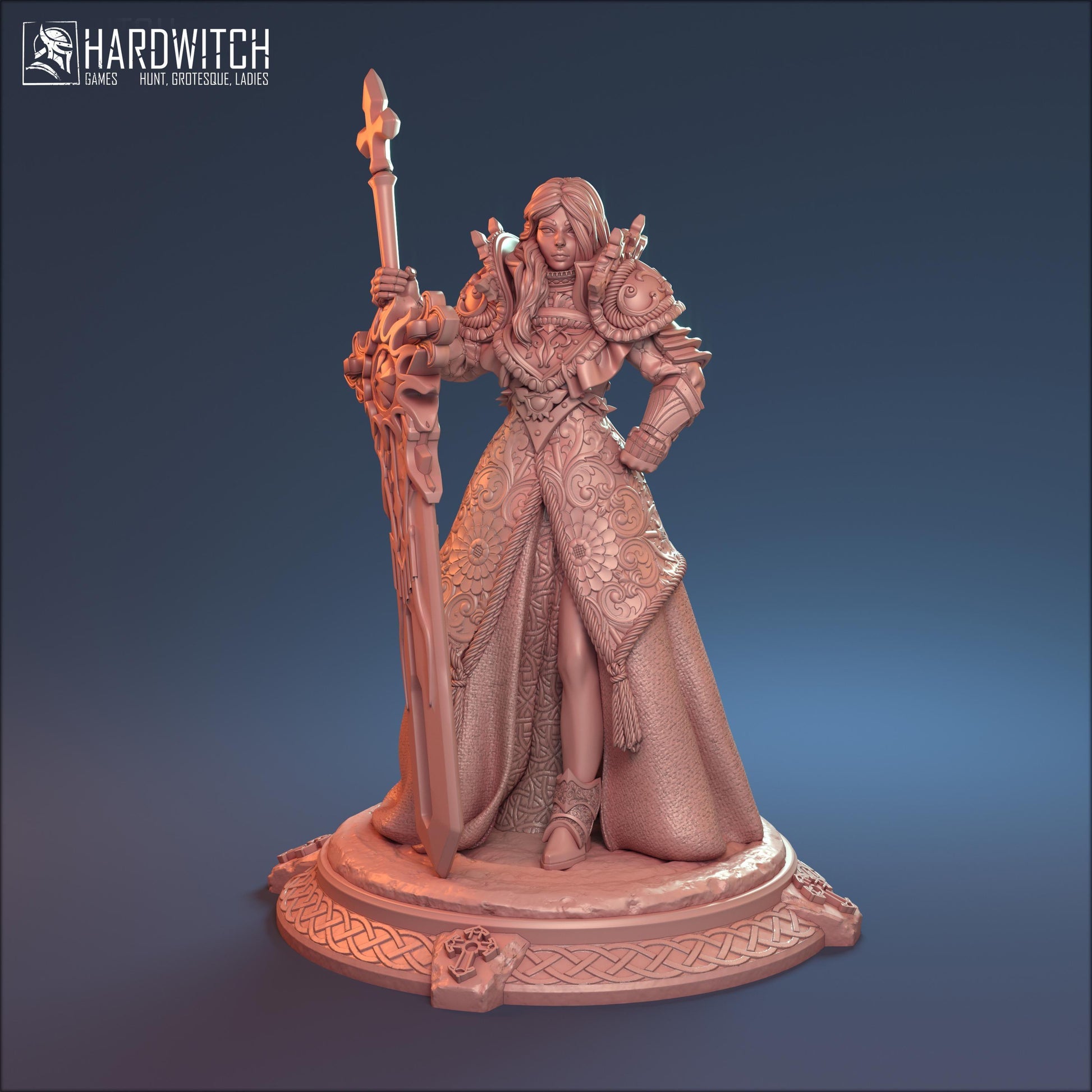 Matilda, Battle Nun Miniature | Divine Warrior Miniature | 32mm or 75mm - Plague Miniatures