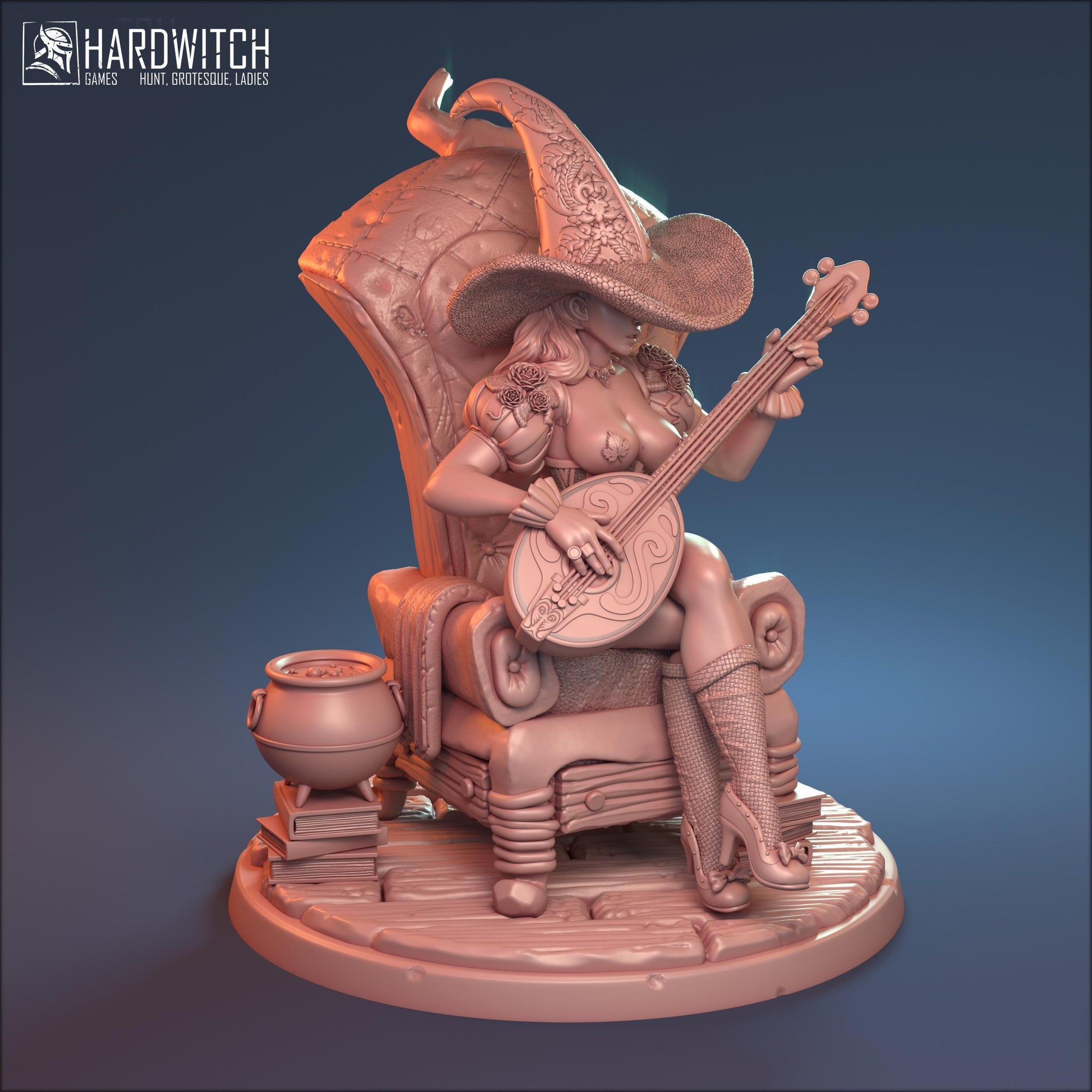 Menora, Enigmatic Bard Miniature Nude NSFW Option | Bewitching Performer Miniature | 32mm or 75mm - Plague Miniatures