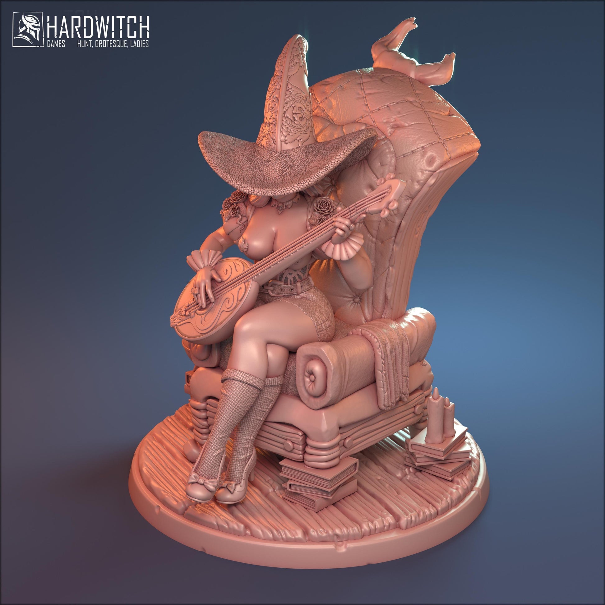 Menora, Enigmatic Bard Miniature Nude NSFW Option | Bewitching Performer Miniature | 32mm or 75mm - Plague Miniatures