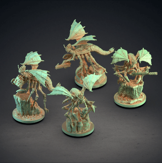 Mi-Go Miniatures Set | Lovecraftian Fungal Abominations | 32mm Scale - Plague Miniatures