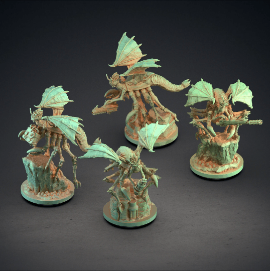 Mi-Go Miniatures Set | Lovecraftian Fungal Abominations | 32mm Scale - Plague Miniatures