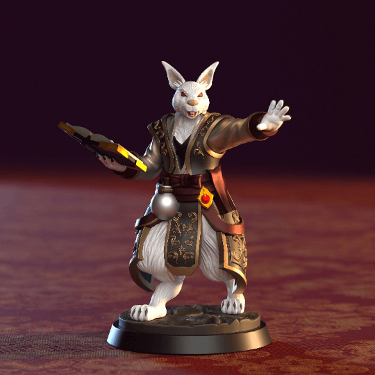 Midnight Harengon Miniature | Exquisite Rabbit Folk Figurine for Tabletop Gaming | 32mm Scale - Plague Miniatures