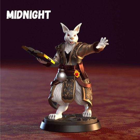 Midnight Harengon Miniature | Exquisite Rabbit Folk Figurine for Tabletop Gaming | 32mm Scale - Plague Miniatures