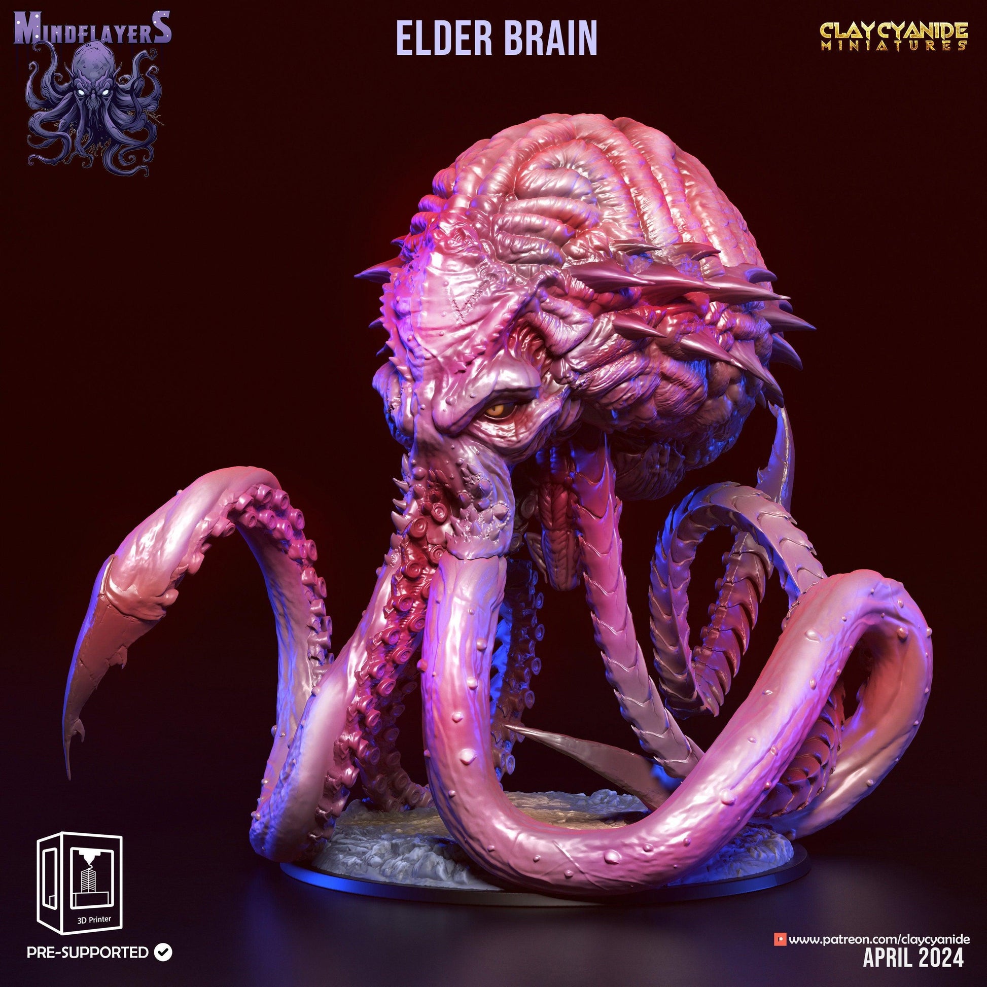 brain monsters dnd Mind Flayer Elder Brain Miniature: Cosmic Horror for DnD