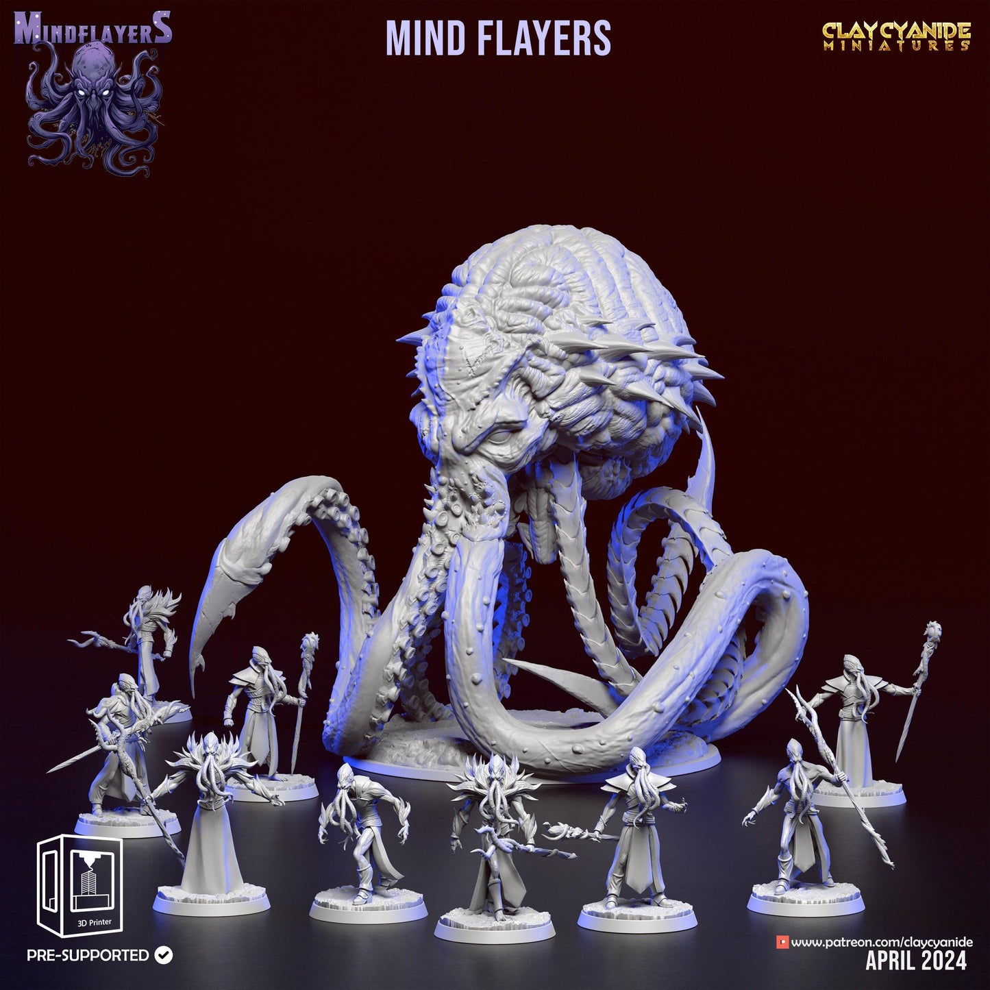 Mind Flayer Elder Brain Miniature: Cosmic Horror for DnD | 32mm Scale - Plague Miniatures