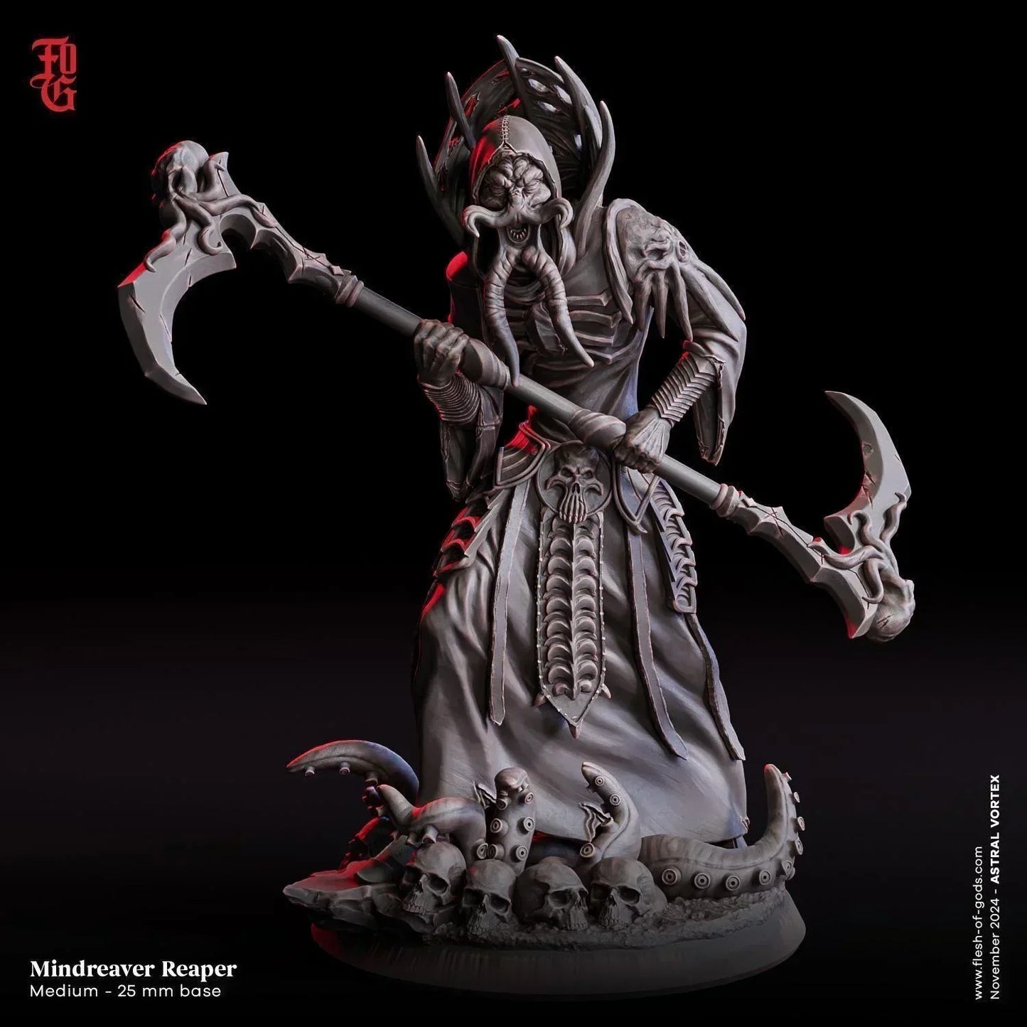 Mindreaver Reaper Miniature | Cthulhu Mythos Monster Flayer | 32mm Scale - Plague Miniatures