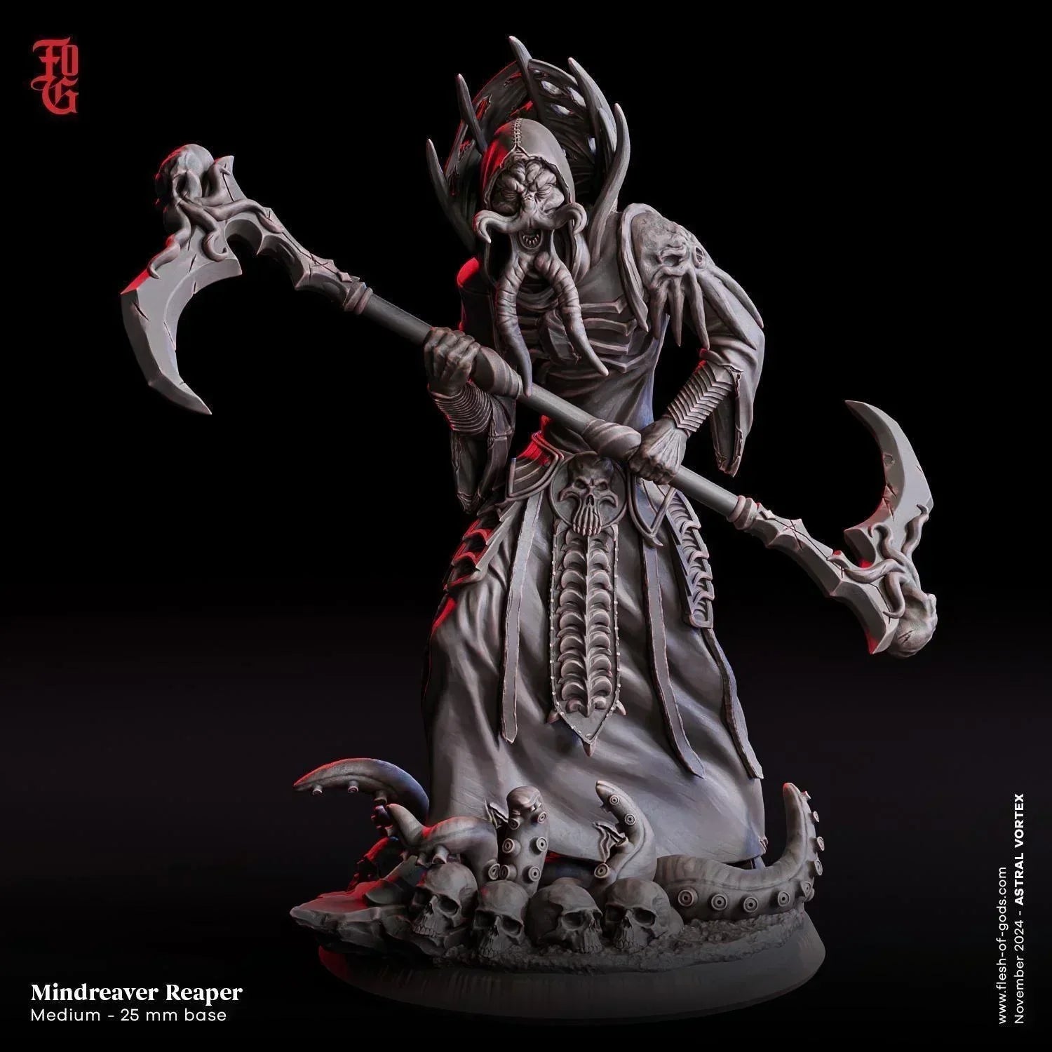 Mindreaver Reaper Miniature | Cthulhu Mythos Monster Flayer | 32mm Scale - Plague Miniatures