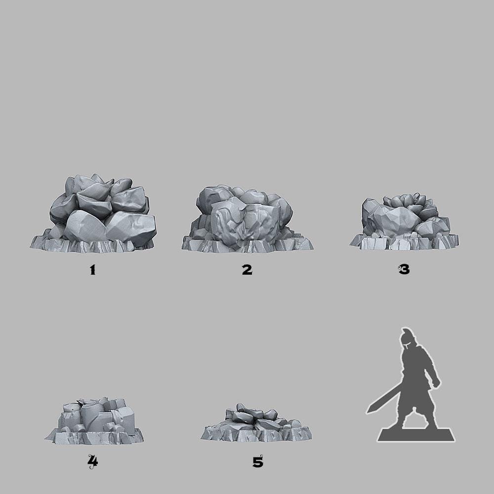 Mineral Flower Wargaming Terrain | Gem-Infused Plant Miniatures | 28mm or 32mm scale - Plague Miniatures