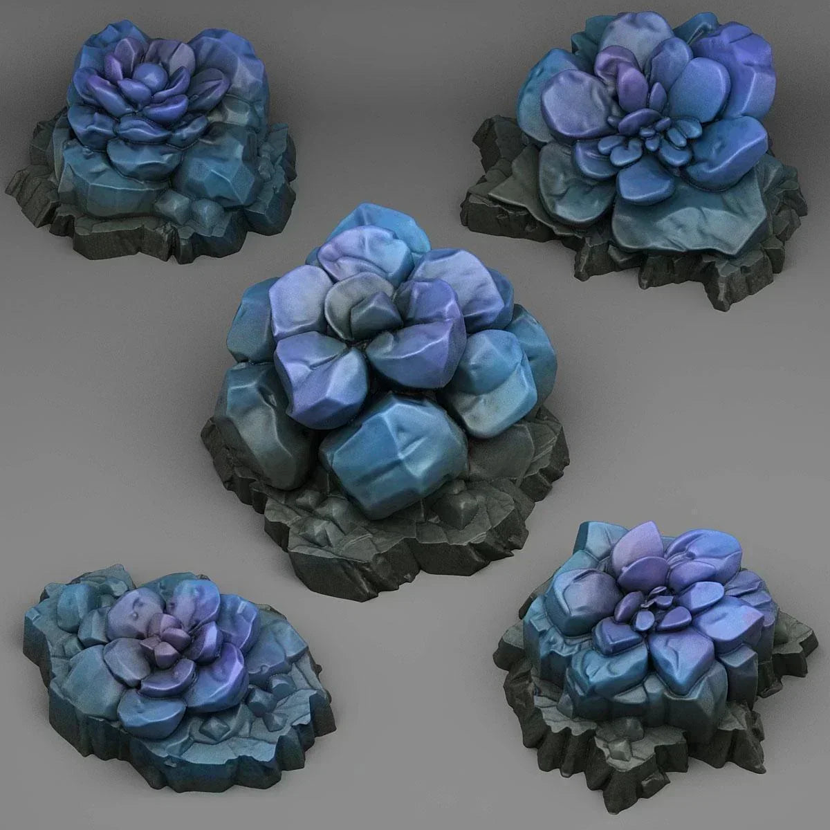 Mineral Flower Wargaming Terrain | Gem-Infused Plant Miniatures | 28mm or 32mm scale - Plague Miniatures