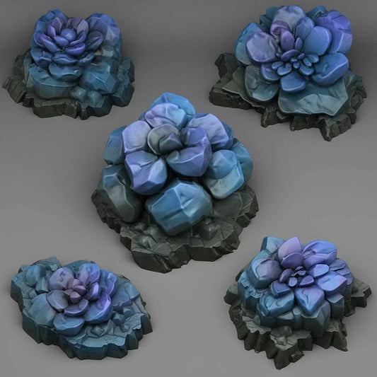Mineral Flower Wargaming Terrain | Gem-Infused Plant Miniatures | 28mm or 32mm scale - Plague Miniatures