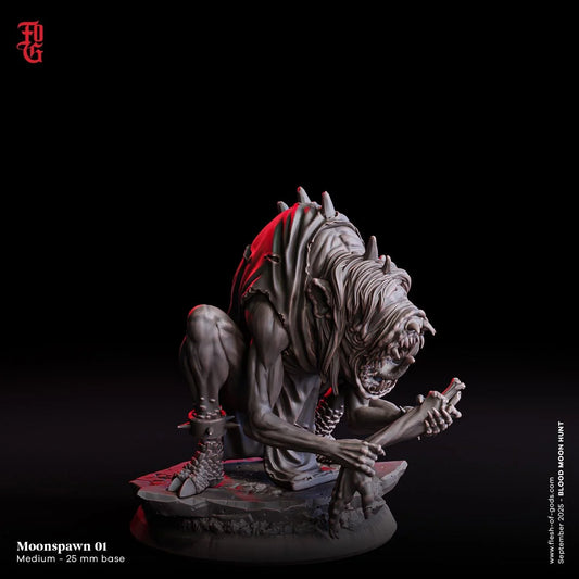 Moonspawn Ravager | Mutant Werewolf Beast Figurine | 32mm Scale - Plague Miniatures