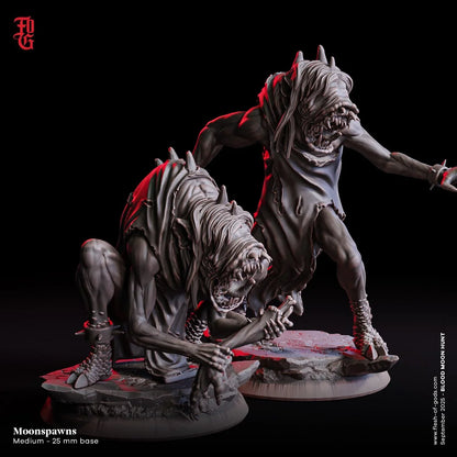 Moonspawn Ravager | Mutant Werewolf Beast Figurine | 32mm Scale - Plague Miniatures