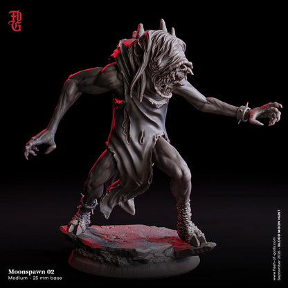 Moonspawn Ravager | Mutant Werewolf Beast Figurine | 32mm Scale - Plague Miniatures