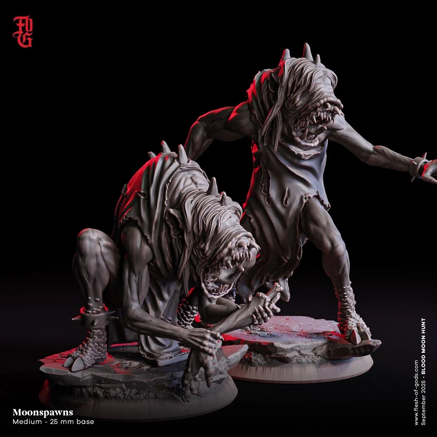 Moonspawn Stalker | Mutant Werewolf Monster Miniature | 32mm Scale - Plague Miniatures