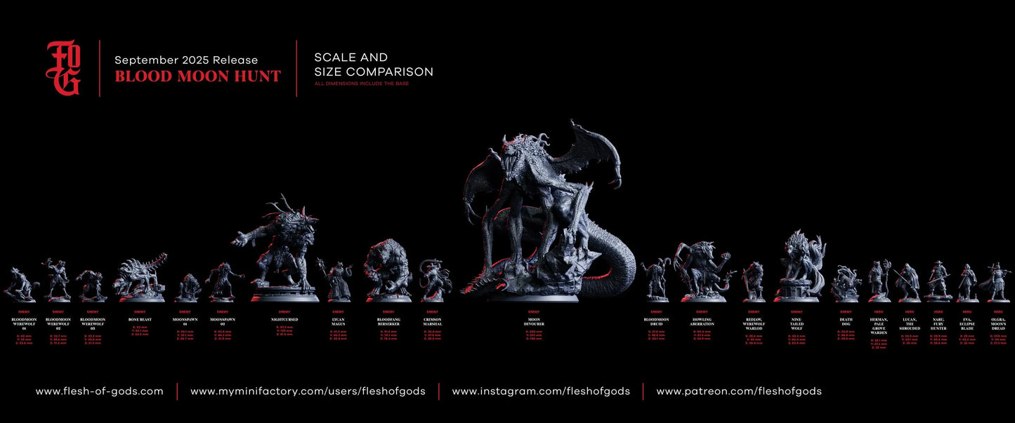 Moonspawn Stalker | Mutant Werewolf Monster Miniature | 32mm Scale - Plague Miniatures