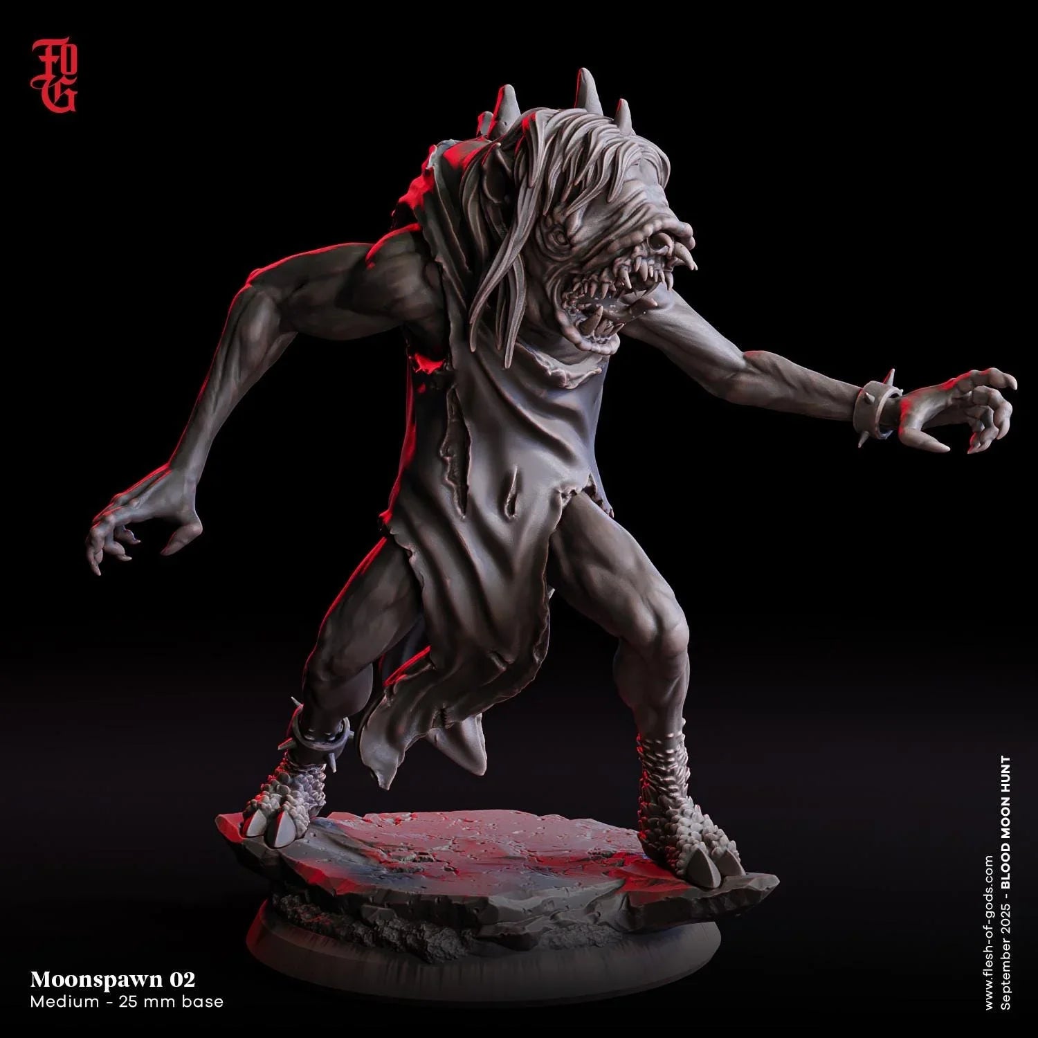 Moonspawn Stalker | Mutant Werewolf Monster Miniature | 32mm Scale - Plague Miniatures