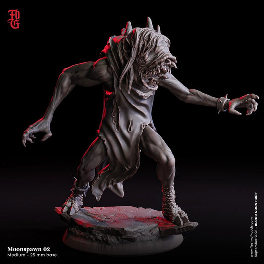 Moonspawn Stalker | Mutant Werewolf Monster Miniature | 32mm Scale - Plague Miniatures