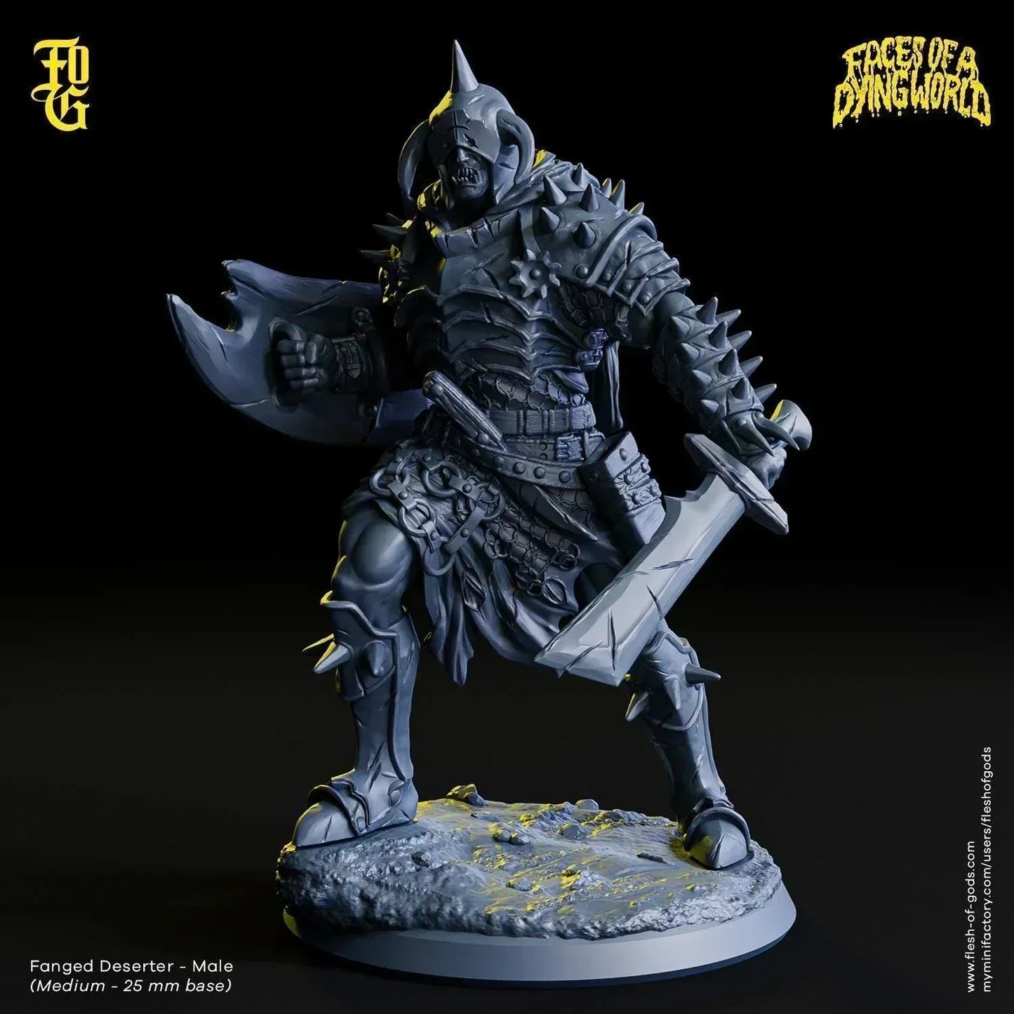 MÖRK BORG Female Fanged Deserter Miniature | Wild Fighter Monster Figurine | 32mm Scale - Plague Miniatures