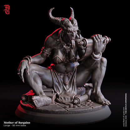 Mother of Bargains Miniature | Large Fiend Demon Figurine | 50mm Base - Plague Miniatures