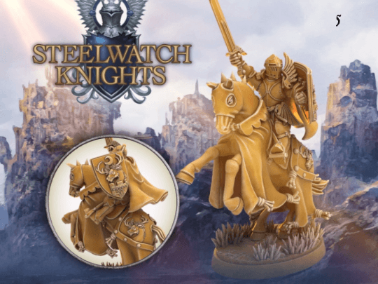 Mounted Paladin miniature Steelwatch | Dragon's Forge | 28mm Scale | DnD Miniature | Dungeons and Dragons | Paladin knight - Plague Miniatures shop for DnD Miniatures