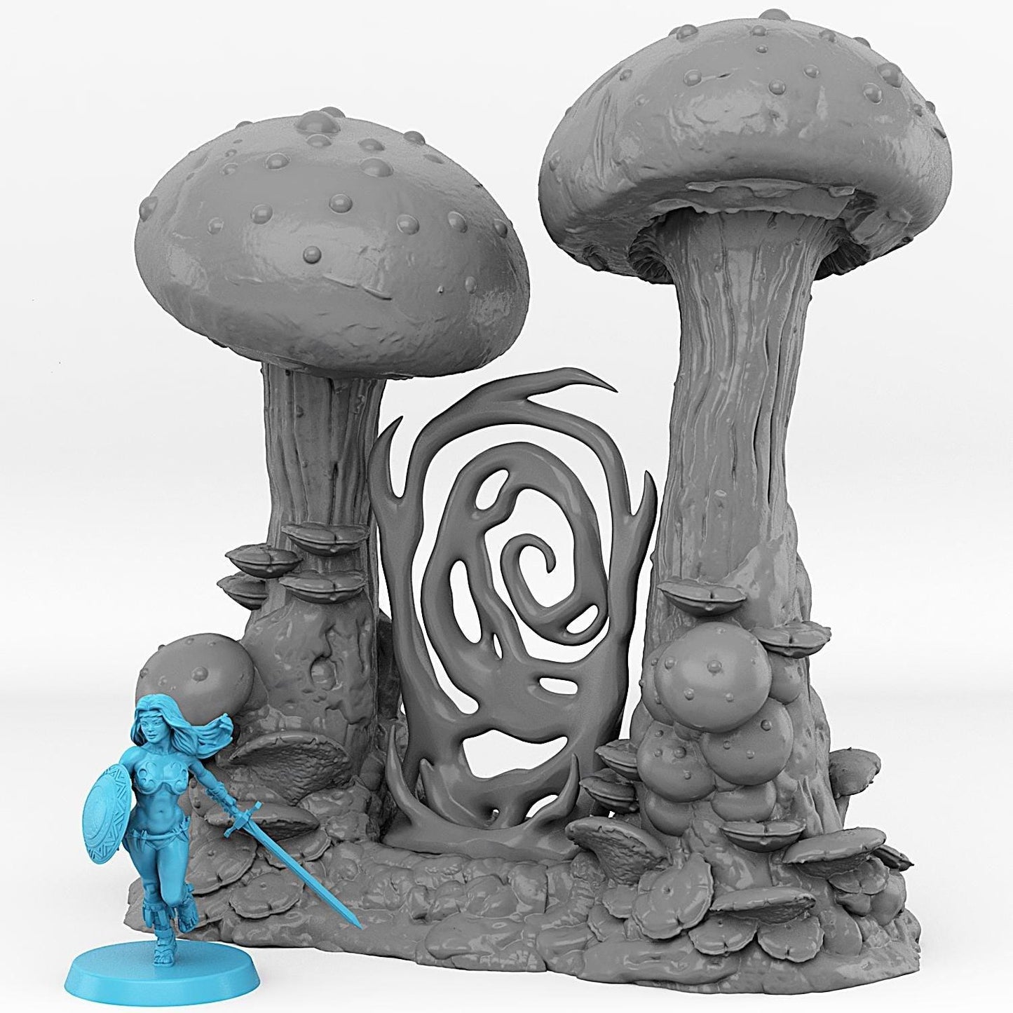 Mushroom Portal Miniature | Undergrowth Effect Cute Forest Dungeon Terrain Prop | 28mm or 32mm Scale - Plague Miniatures