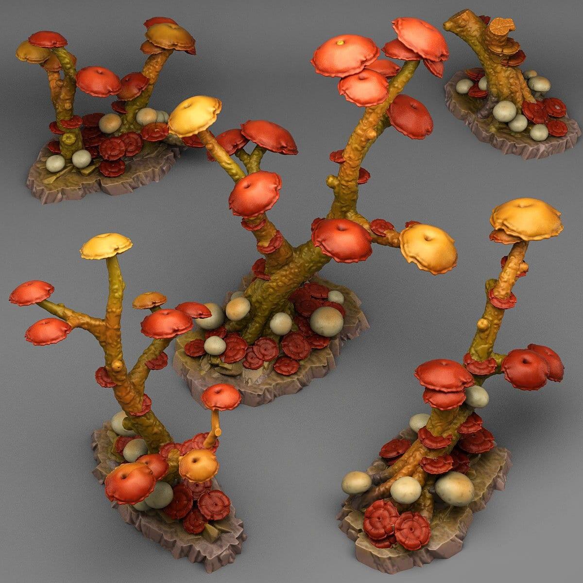 Mushroom Tree Miniatures | Eerie Wargaming Wood Terrain | 28mm or 32mm Scale - Plague Miniatures