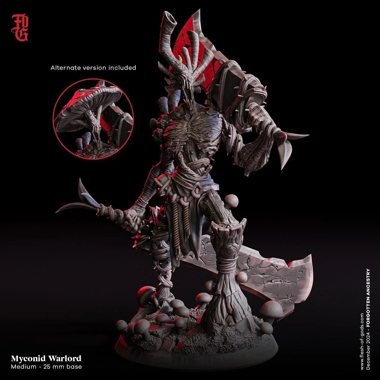 Myconid Warlord Miniature | Shroomkin Monster Figurine for DnD | 32mm Scale - Plague Miniatures