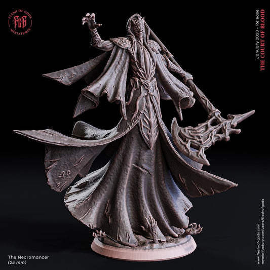 Necromancer Miniature | Death Reaper NPC Figurine | 32mm Scale - Plague Miniatures