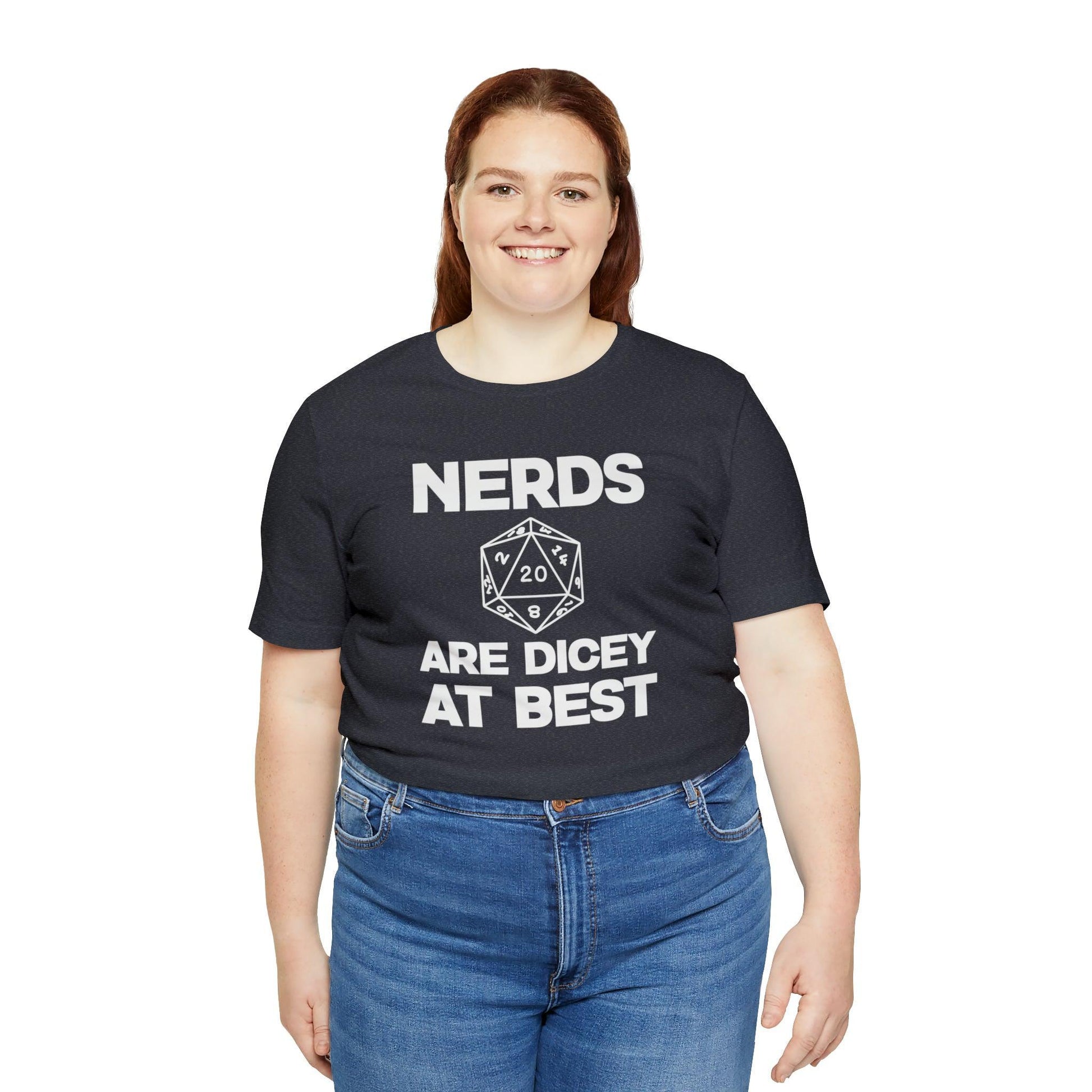 Nerds are Dicey at best | DM shirt | Dungeon Master gift | dnd tshirt | gaming shirt | dungeons and dragons Short Sleeve Tee dice shirt - Plague Miniatures