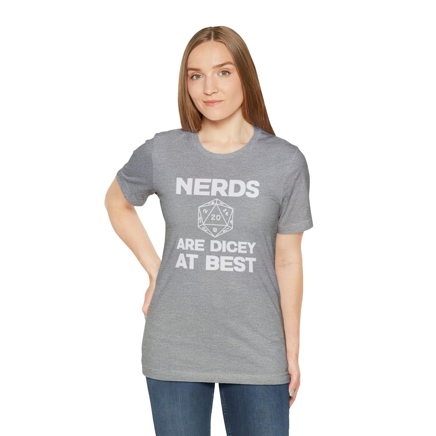 Nerds are Dicey at best | DM shirt | Dungeon Master gift | dnd tshirt | gaming shirt | dungeons and dragons Short Sleeve Tee dice shirt - Plague Miniatures