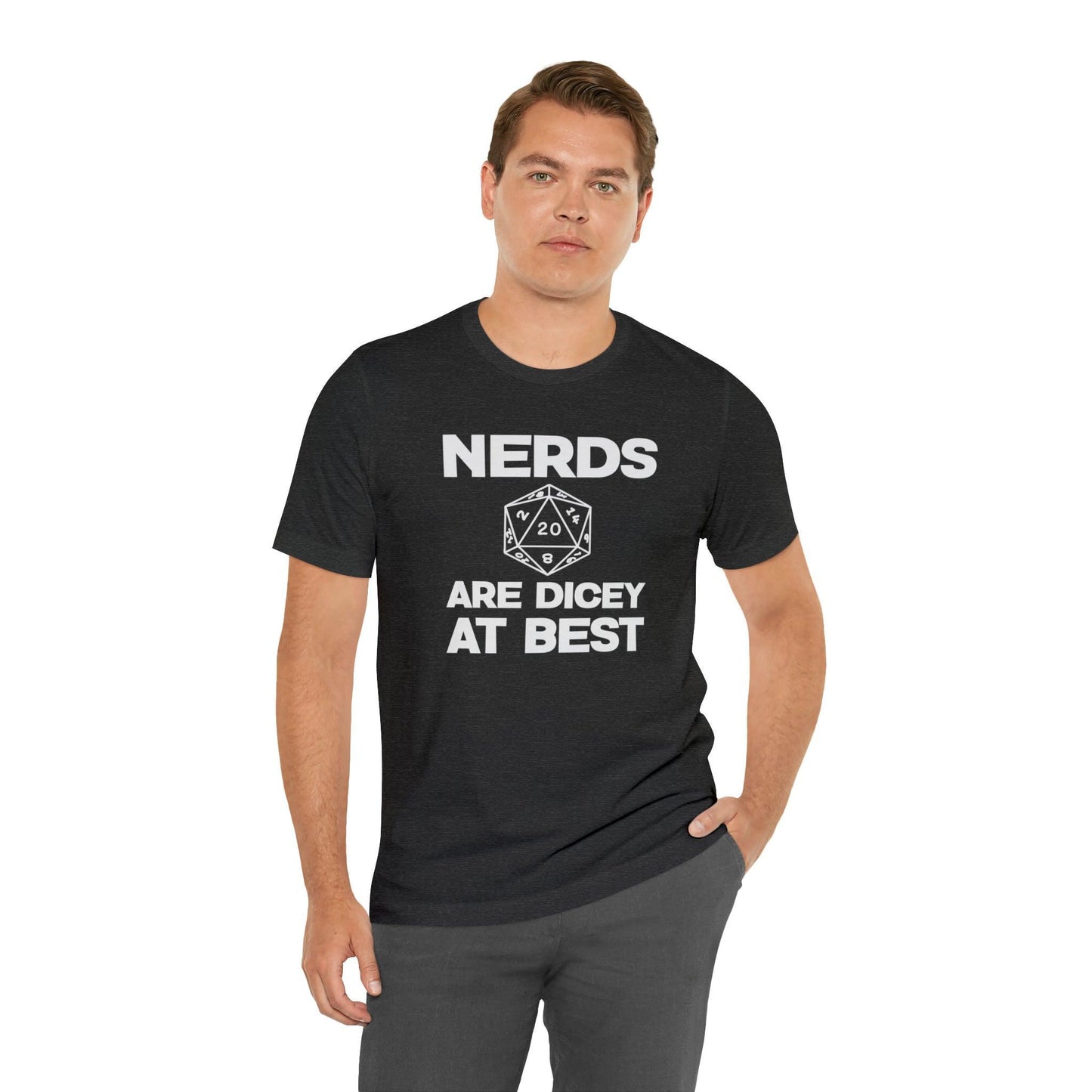 Nerds are Dicey at best | DM shirt | Dungeon Master gift | dnd tshirt | gaming shirt | dungeons and dragons Short Sleeve Tee dice shirt - Plague Miniatures