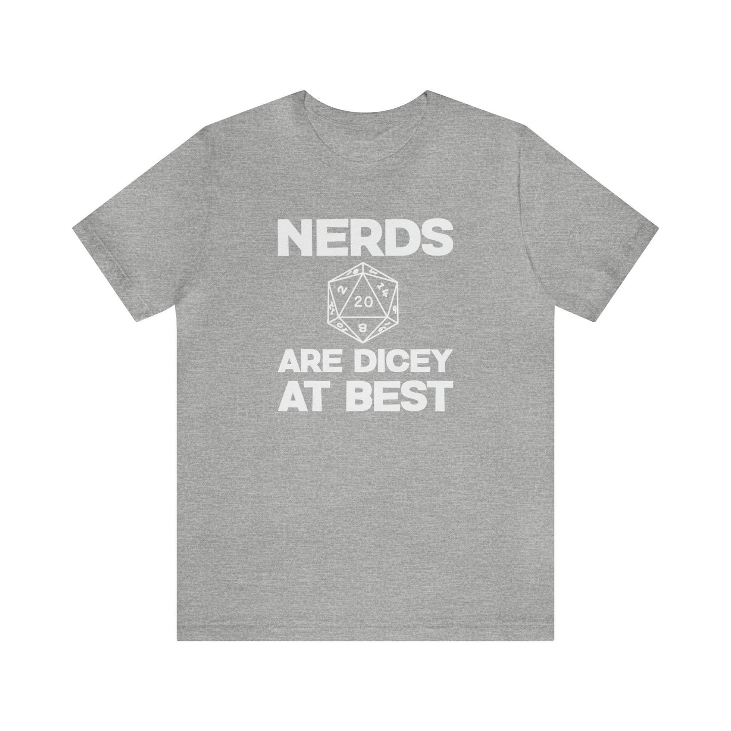 Nerds are Dicey at best | DM shirt | Dungeon Master gift | dnd tshirt | gaming shirt | dungeons and dragons Short Sleeve Tee dice shirt - Plague Miniatures