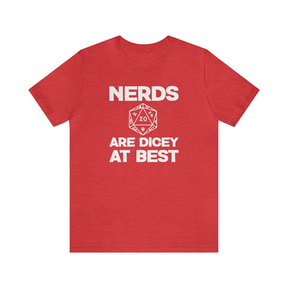 Nerds are Dicey at best | DM shirt | Dungeon Master gift | dnd tshirt | gaming shirt | dungeons and dragons Short Sleeve Tee dice shirt - Plague Miniatures