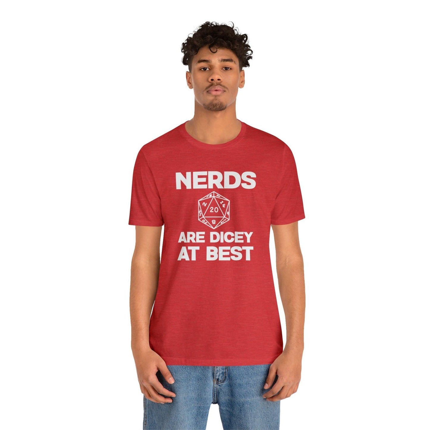 Nerds are Dicey at best | DM shirt | Dungeon Master gift | dnd tshirt | gaming shirt | dungeons and dragons Short Sleeve Tee dice shirt - Plague Miniatures