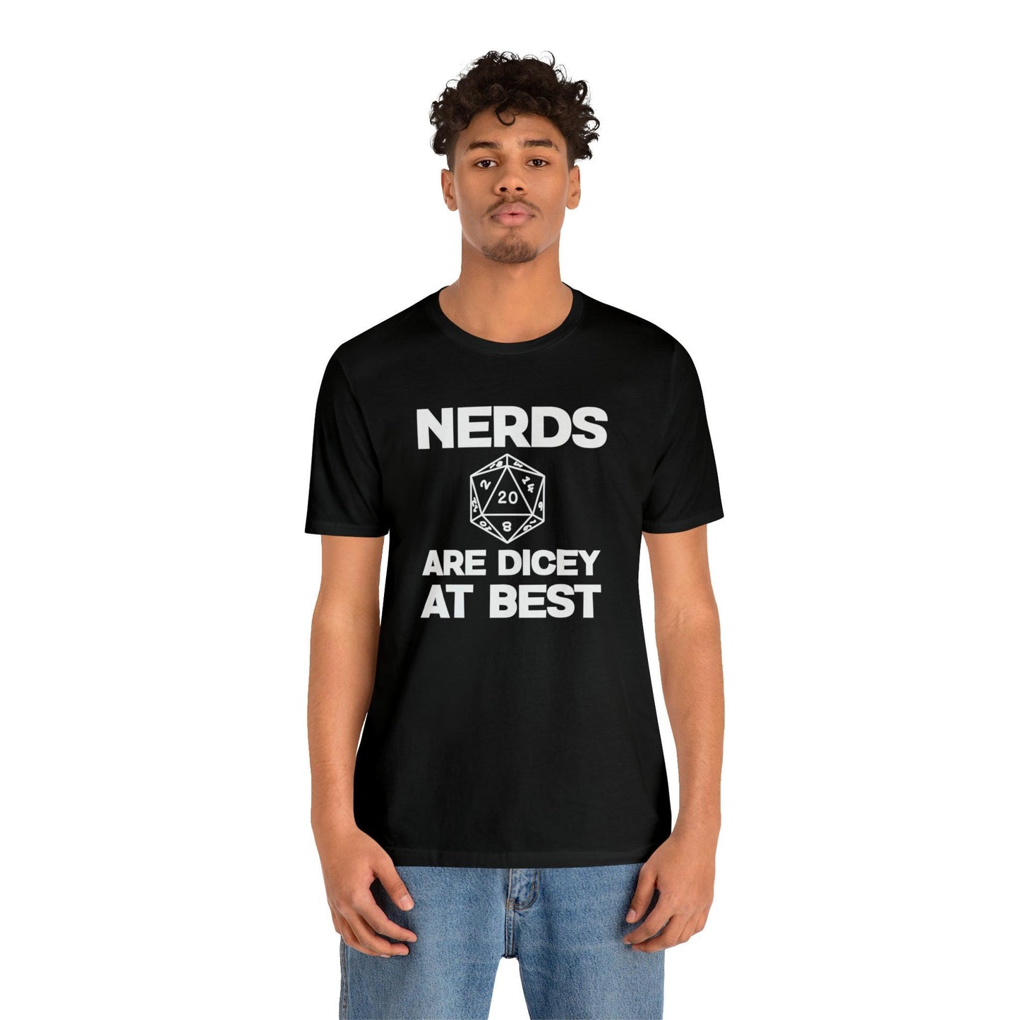 Nerds are Dicey at best | DM shirt | Dungeon Master gift | dnd tshirt | gaming shirt | dungeons and dragons Short Sleeve Tee dice shirt - Plague Miniatures