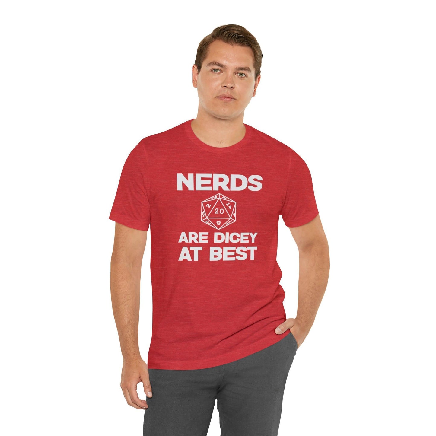 Nerds are Dicey at best | DM shirt | Dungeon Master gift | dnd tshirt | gaming shirt | dungeons and dragons Short Sleeve Tee dice shirt - Plague Miniatures
