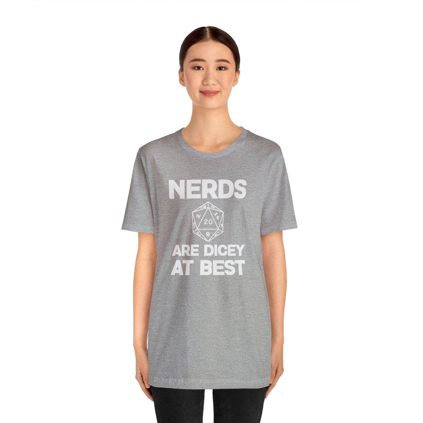 Nerds are Dicey at best | DM shirt | Dungeon Master gift | dnd tshirt | gaming shirt | dungeons and dragons Short Sleeve Tee dice shirt - Plague Miniatures