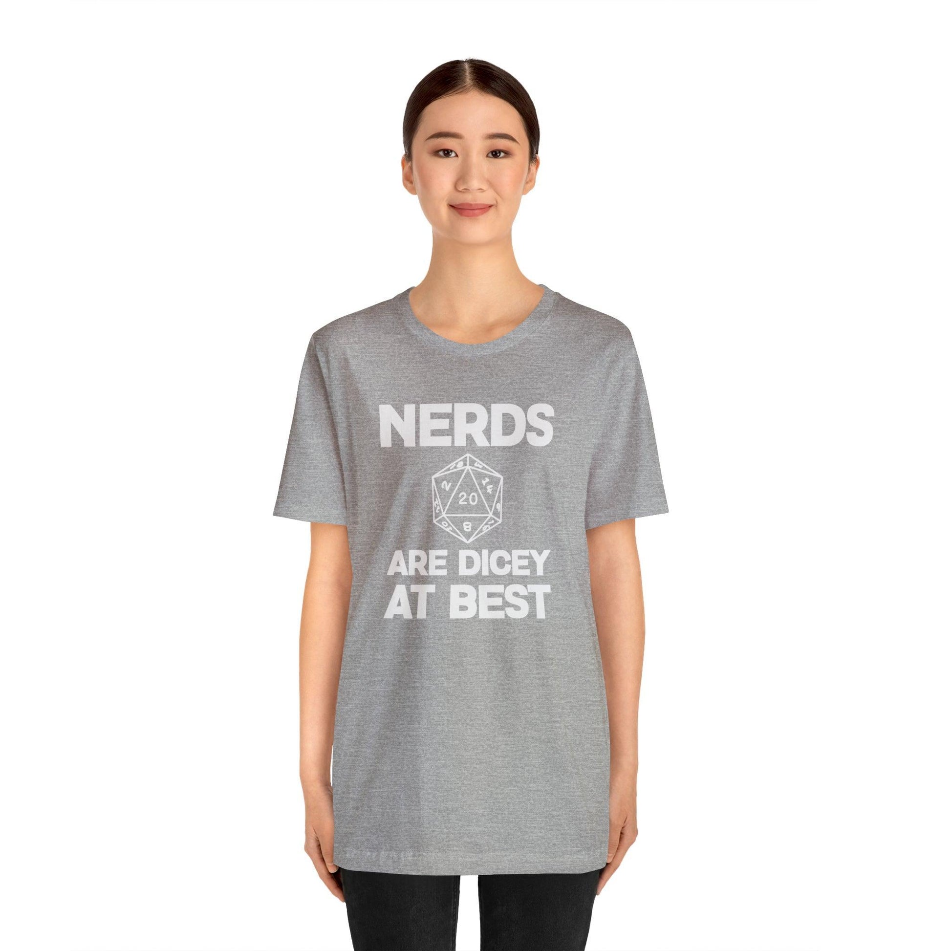 Nerds are Dicey at best | DM shirt | Dungeon Master gift | dnd tshirt | gaming shirt | dungeons and dragons Short Sleeve Tee dice shirt - Plague Miniatures