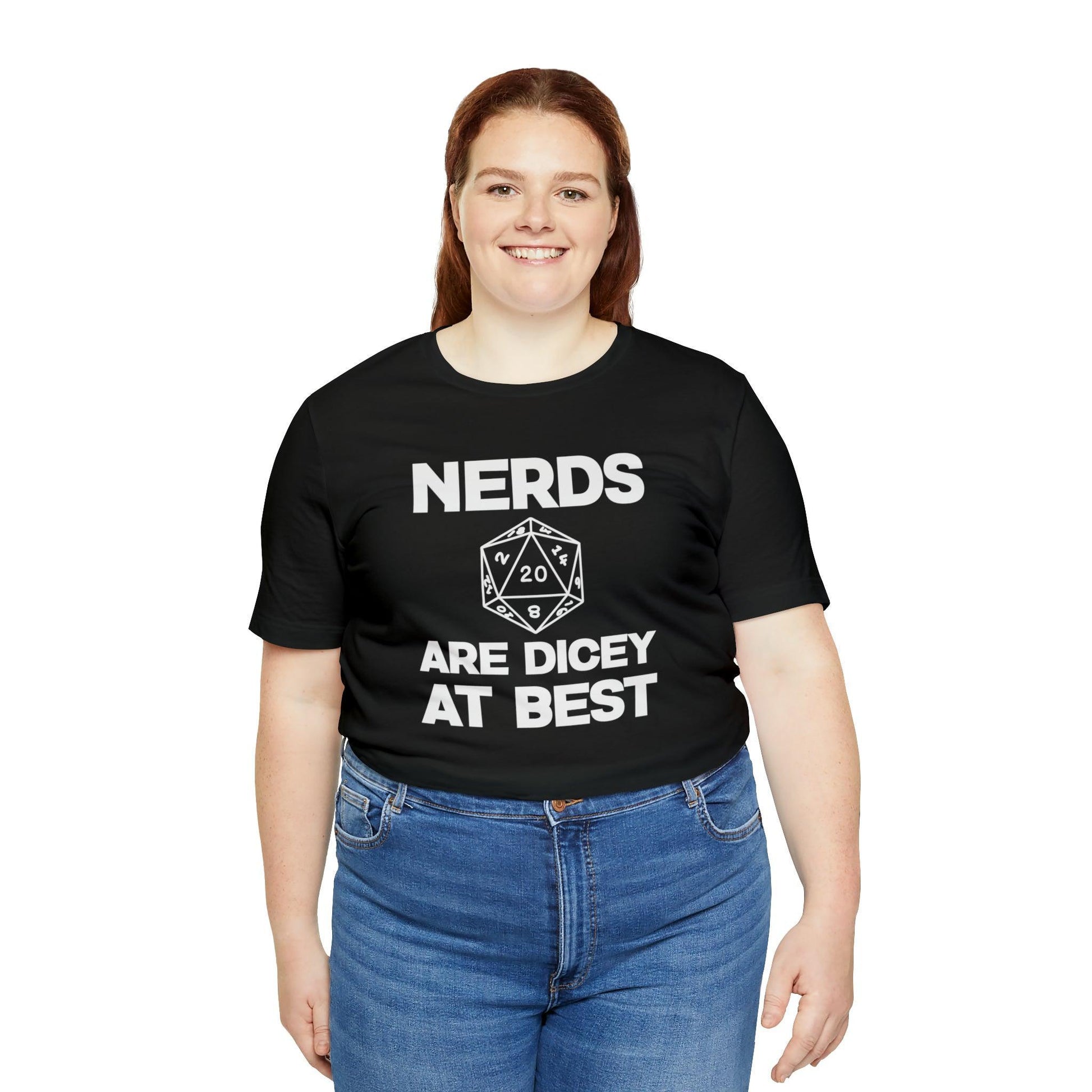 Nerds are Dicey at best | DM shirt | Dungeon Master gift | dnd tshirt | gaming shirt | dungeons and dragons Short Sleeve Tee dice shirt - Plague Miniatures