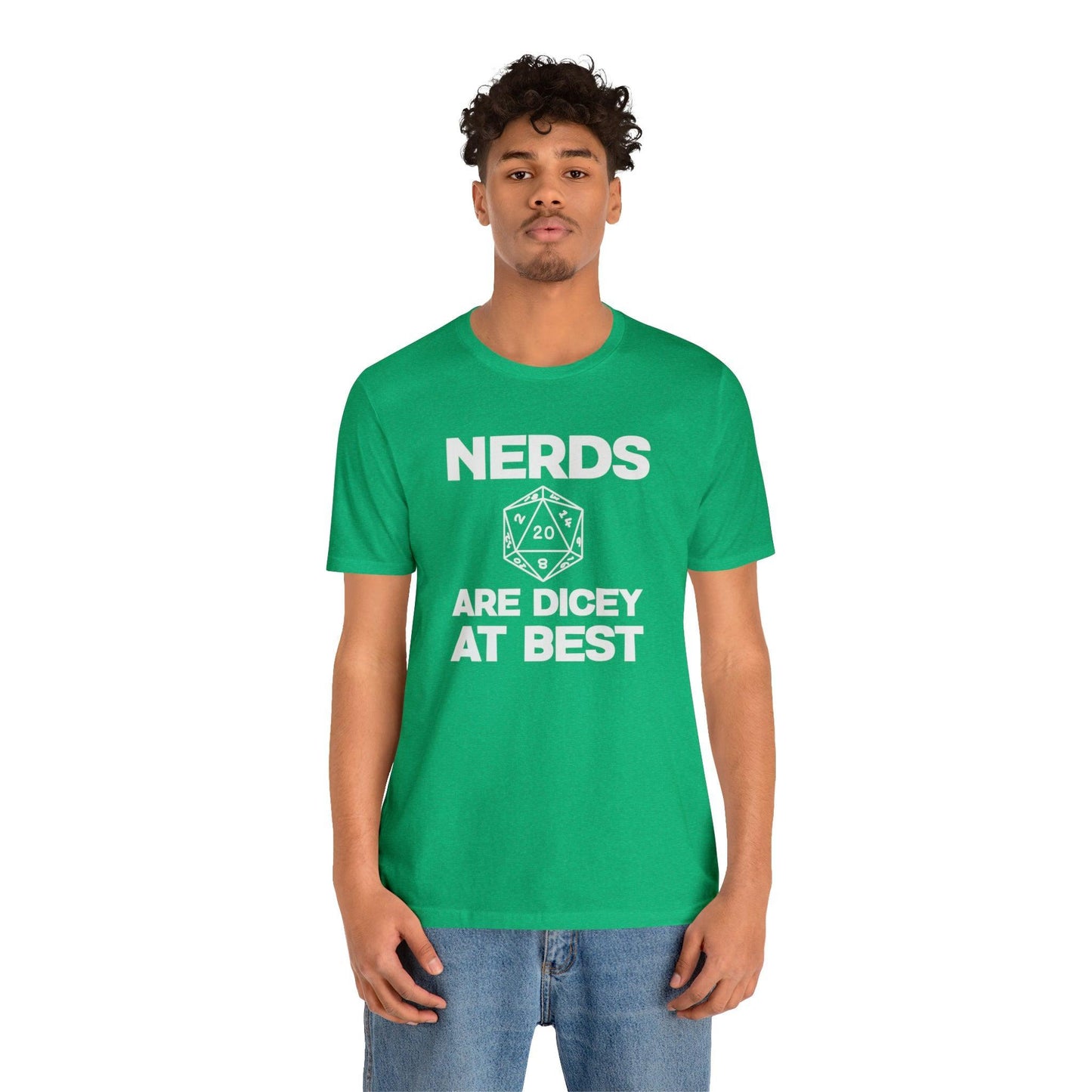 Nerds are Dicey at best | DM shirt | Dungeon Master gift | dnd tshirt | gaming shirt | dungeons and dragons Short Sleeve Tee dice shirt - Plague Miniatures