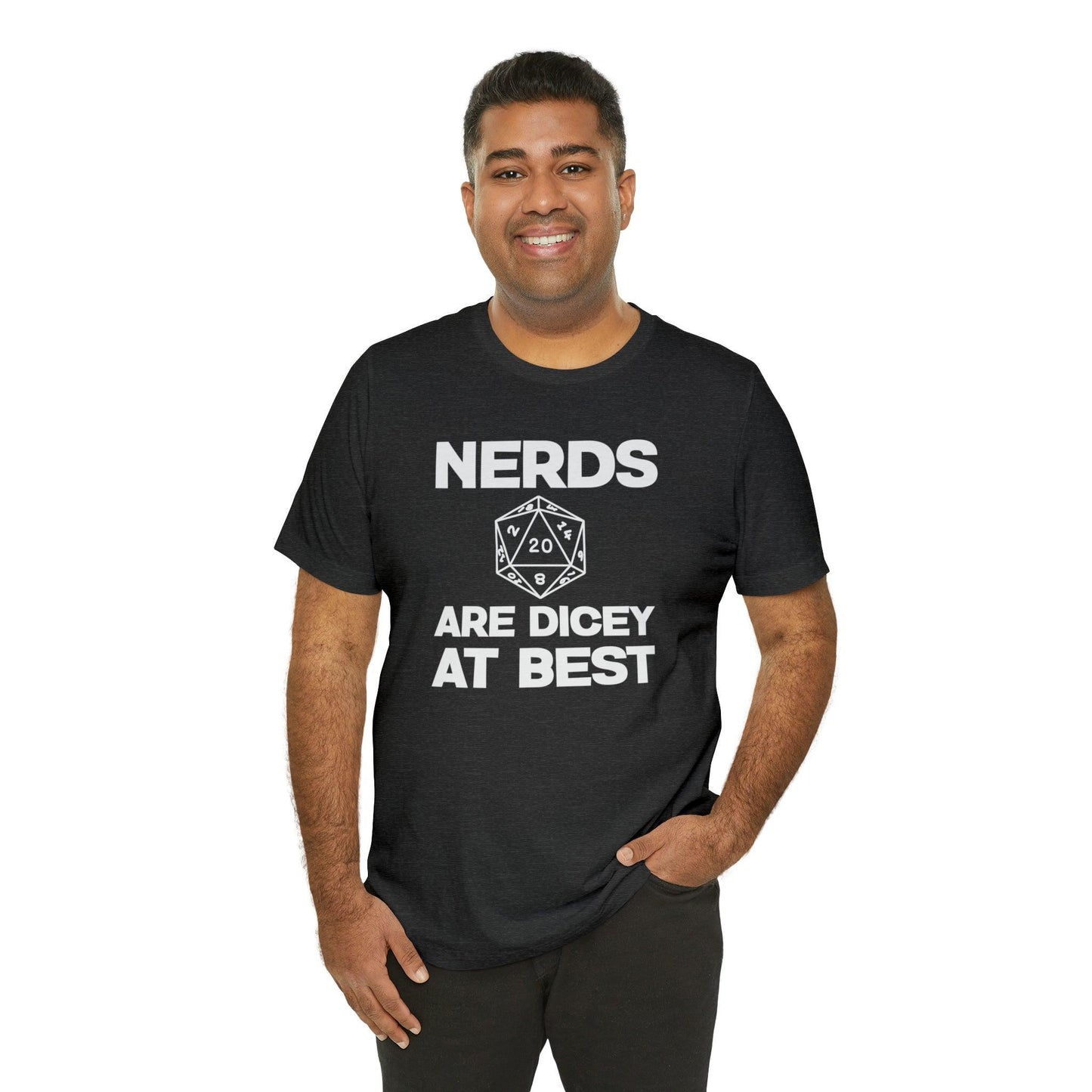 Nerds are Dicey at best | DM shirt | Dungeon Master gift | dnd tshirt | gaming shirt | dungeons and dragons Short Sleeve Tee dice shirt - Plague Miniatures